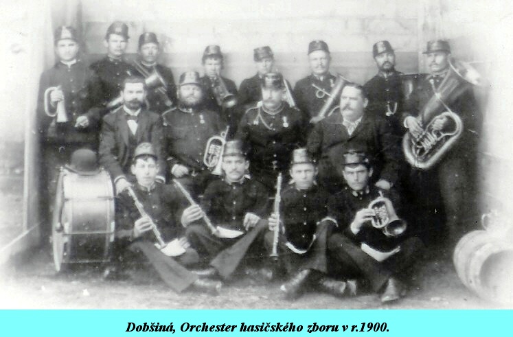 1 - 013a - Dobšiná, Orchester hasičského zboru v r.1900.